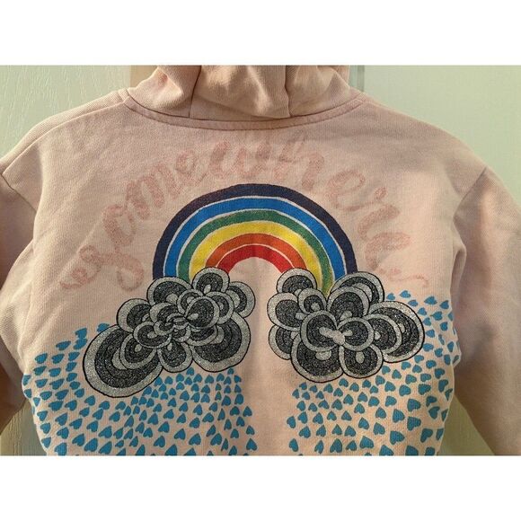 Little Wings by Paper Wings Girls Pink Rainbow Deer Reversible Hoodie Size 3 yrs - Picture 6 of 11